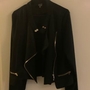 Faux Suede Moto Jacket